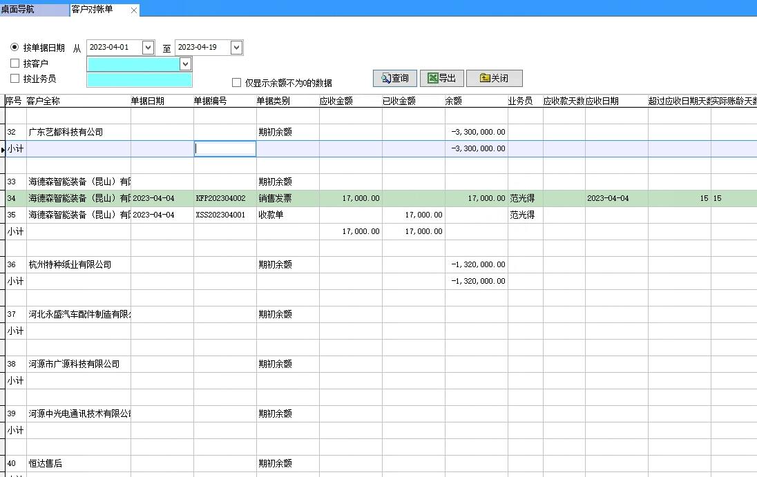 客戶對賬單 客戶對賬單