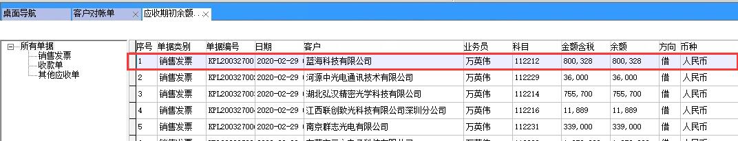 應收期初余額 應收期初余額