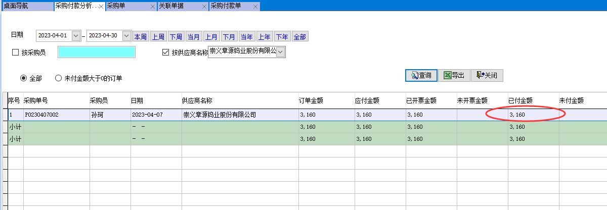 采購付款分析表 采購付款分析表